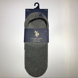 US Polo Assn men’s no show liner socks gra…